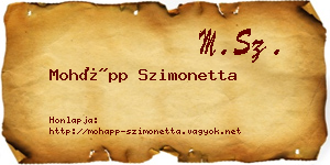 Mohápp Szimonetta névjegykártya